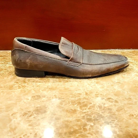 MEN\'S BANANA REPUBLIC BROWN LOAFERS SHOES SIZE 10 Classic Suede Penny Loafer | Banana Republic Factory main image 4